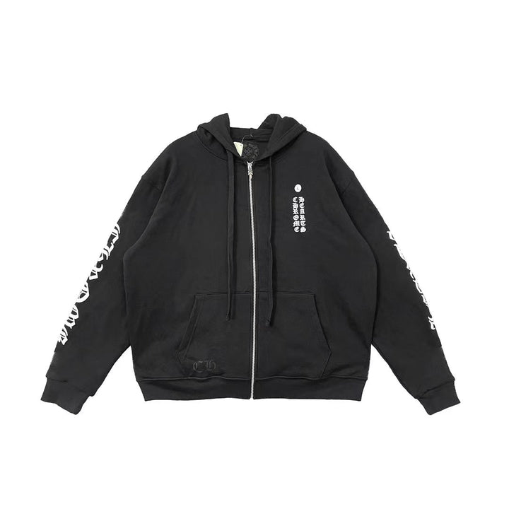 Chrome Hearts Script Logo Classic Zip Up Hoodie - SHENGLI ROAD MARKET