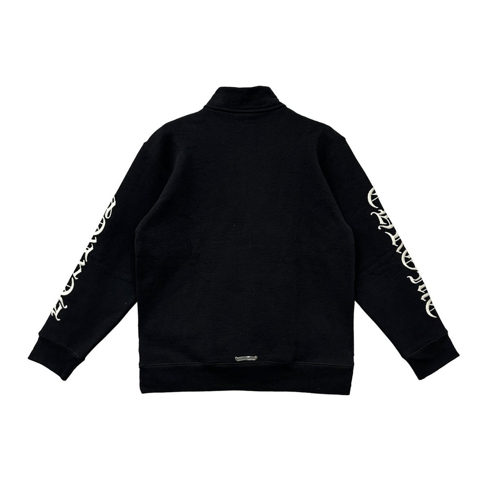 Chrome Hearts Script Logo Embroidered Half Zip Black Sweatshirt - SHENGLI ROAD MARKET