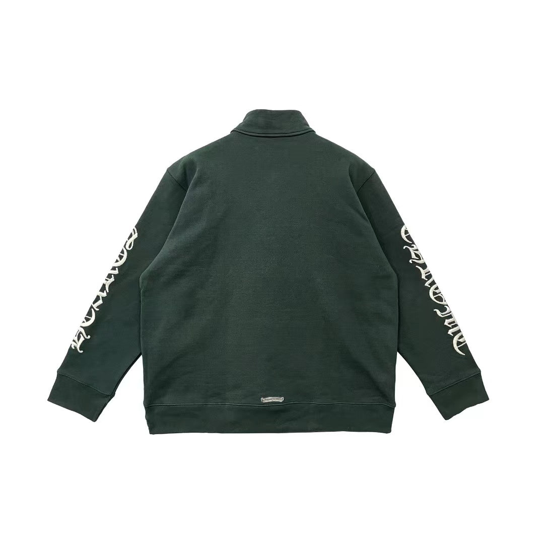 Chrome Hearts Script Logo Embroidery Half Zip Sweatshirt - SHENGLI ROAD MARKET