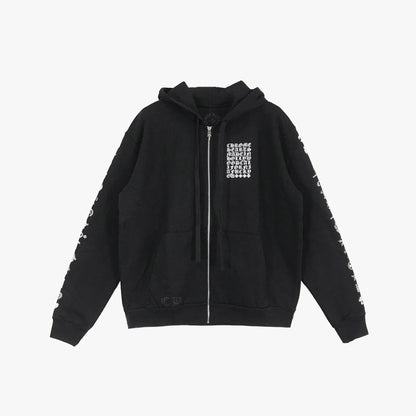 Chrome Hearts Script Logo Zip Up Hoodie - SHENGLI ROAD MARKET