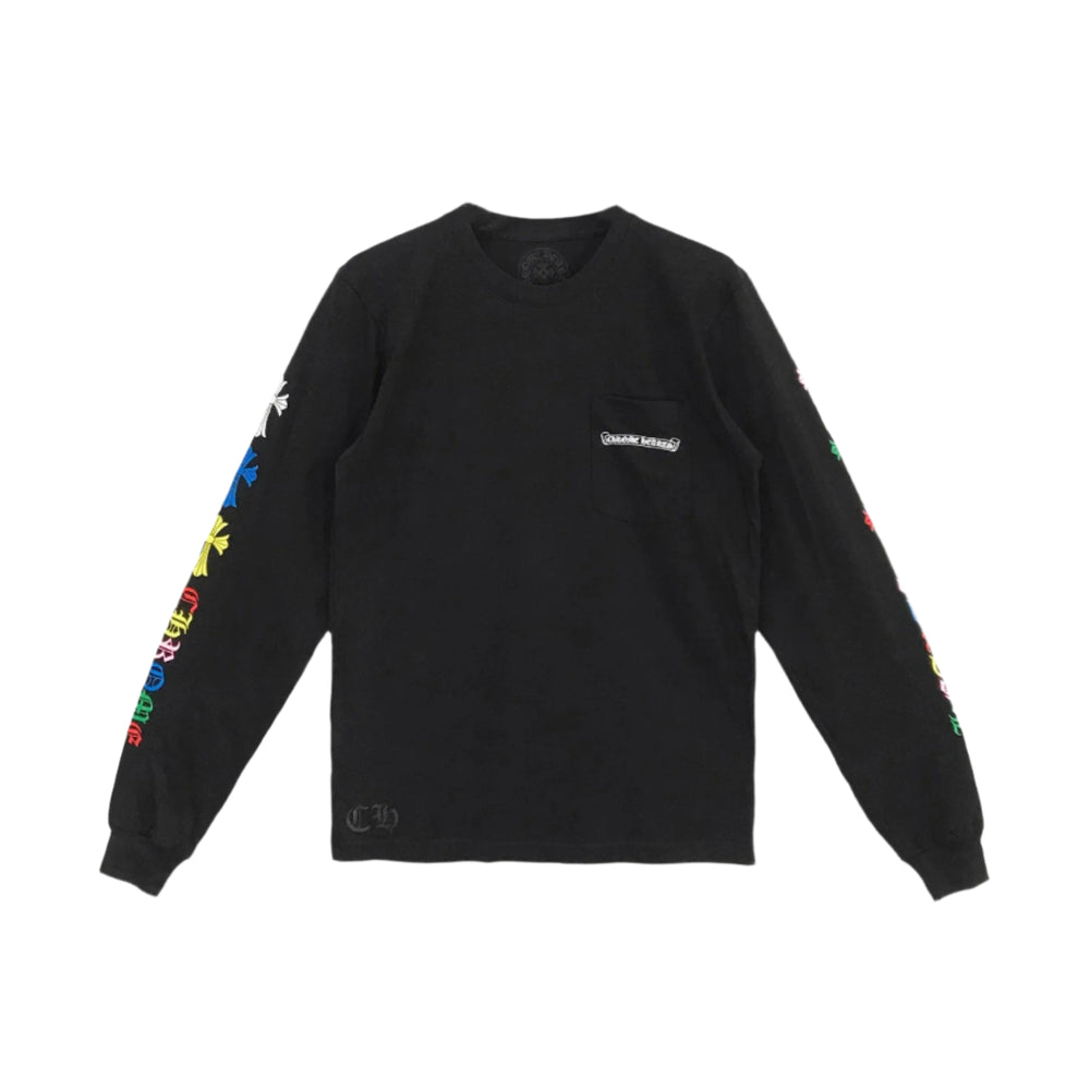 Chrome Hearts Scroll Logo Multi Color Crosses Long Sleeve Tshirt - SHENGLI ROAD MARKET