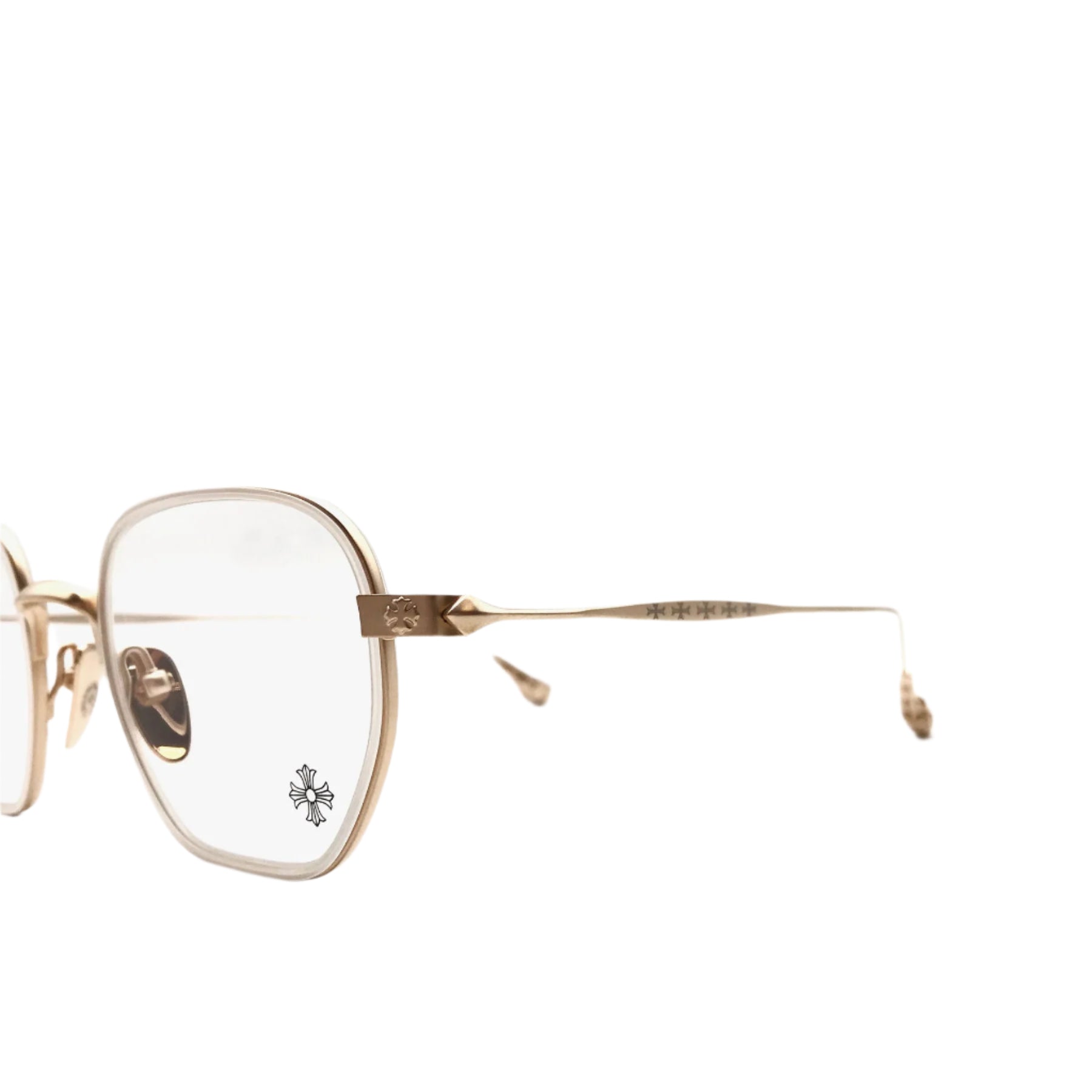 Chrome Hearts SEXCEL CRYS-GP Crystal & Gold Glasses Frame