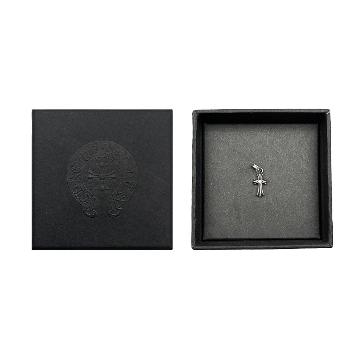 Chrome Hearts Silver Baby Fat Cross Pendant with Single Chrome Hearts Silver Baby Fat Cross Pendant with Single