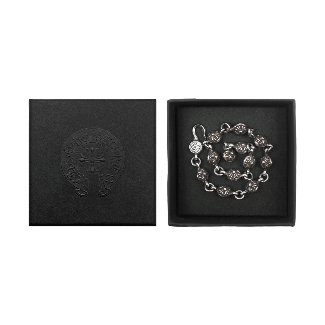 Chrome Hearts Silver Ball Cross Bracelet - SHENGLI ROAD MARKET