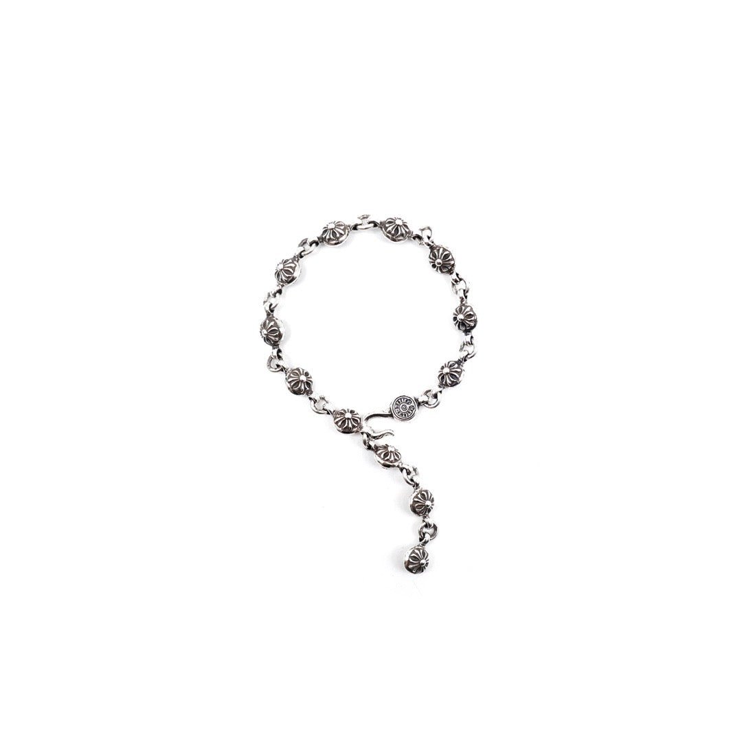 Chrome Hearts Silver Ball Cross Bracelet - SHENGLI ROAD MARKET