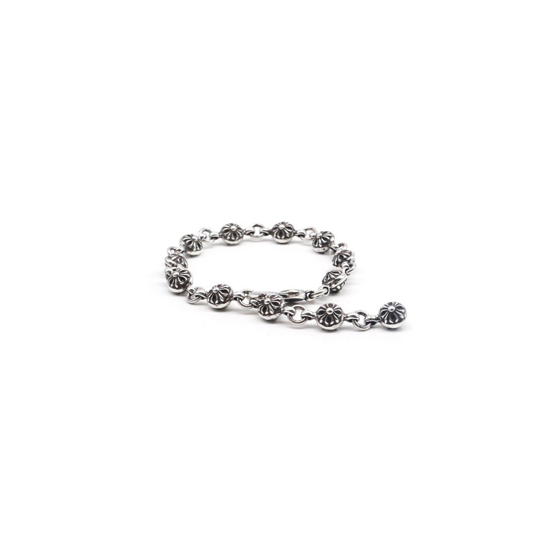 Chrome Hearts Silver Ball Cross Bracelet - SHENGLI ROAD MARKET