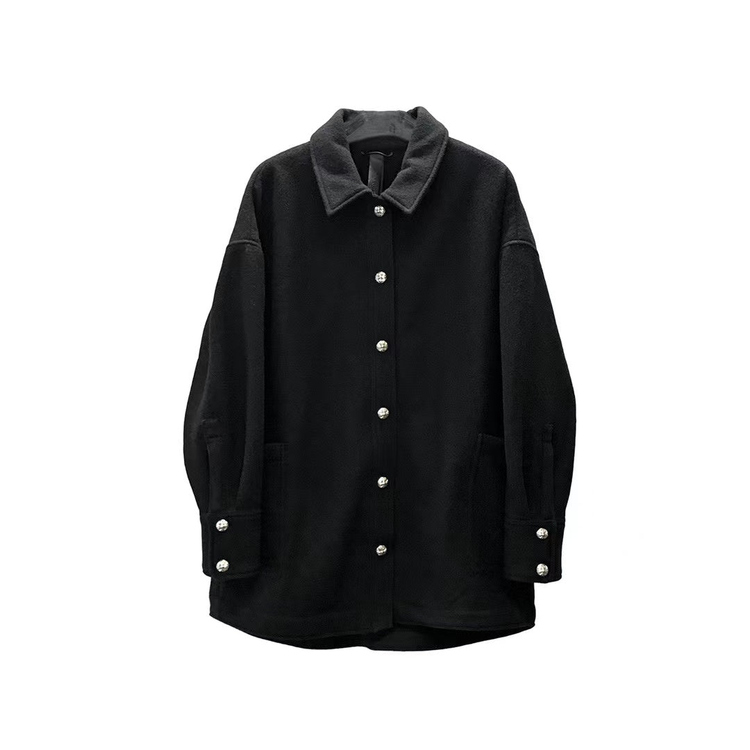 Chrome Hearts Silver Button Double Pocket Long Woolen Coat - SHENGLI ROAD MARKET