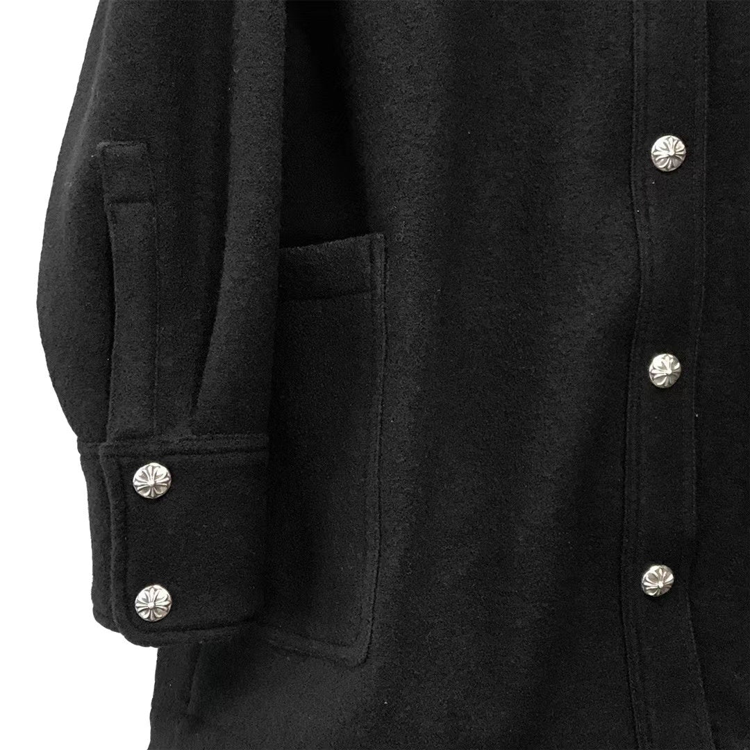 Chrome Hearts Silver Button Double Pocket Long Woolen Coat - SHENGLI ROAD MARKET
