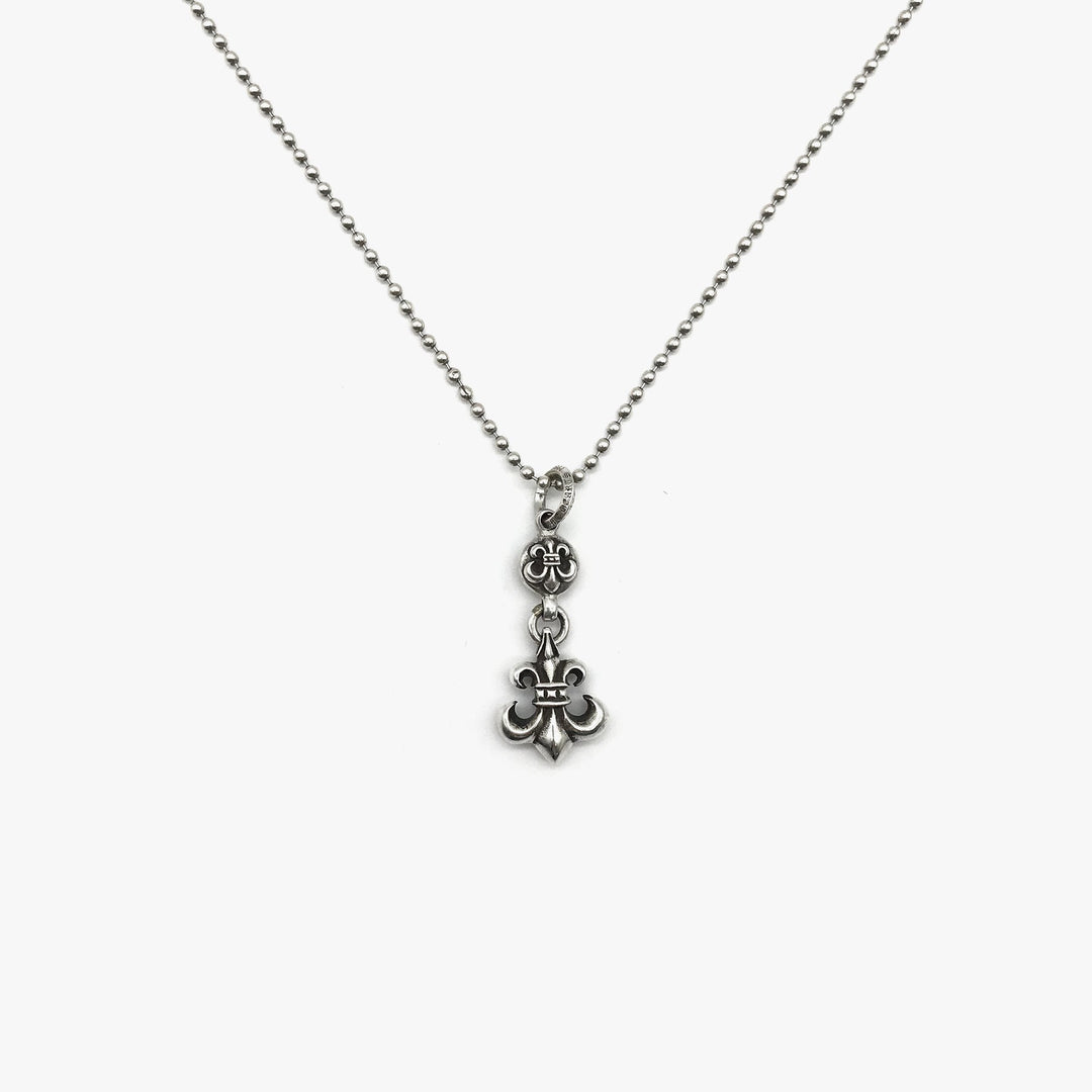 Chrome Hearts Silver Cross Ball & Fleur Necklace - SHENGLI ROAD MARKET