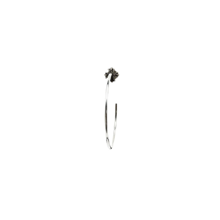 Chrome Hearts Silver Cross Hoop Earring - SHENGLI ROAD MARKET