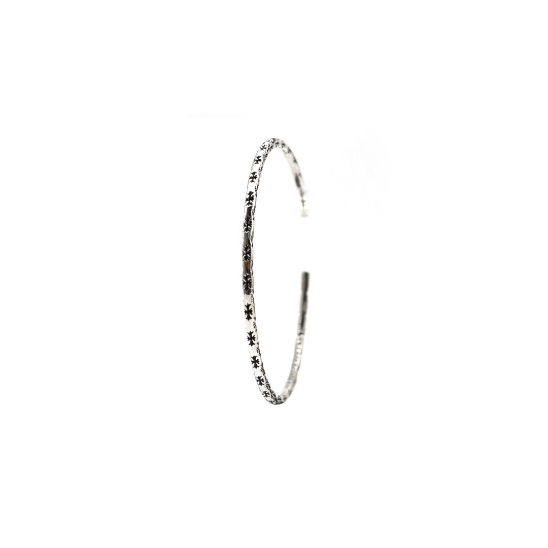 Chrome Hearts Silver Cross Hoop Earring - SHENGLI ROAD MARKET