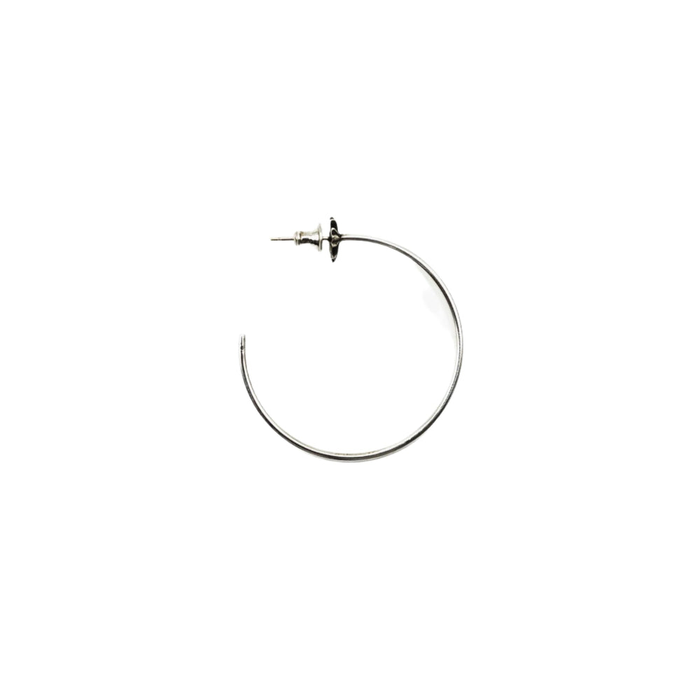 Chrome Hearts Silver Cross Hoop Earring - SHENGLI ROAD MARKET