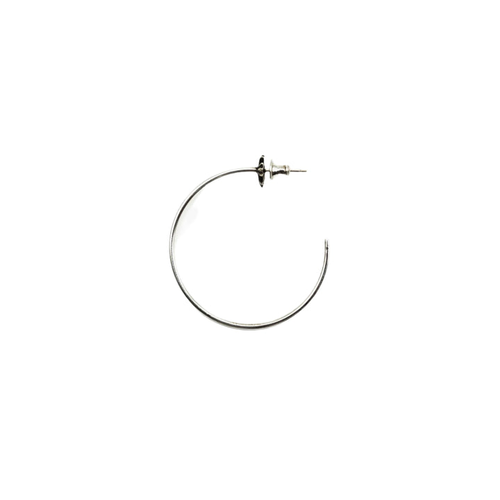 Chrome Hearts Silver Cross Hoop Earring - SHENGLI ROAD MARKET