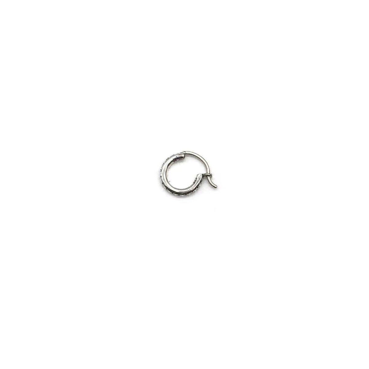 Chrome Hearts Silver Cross Hoop Earring