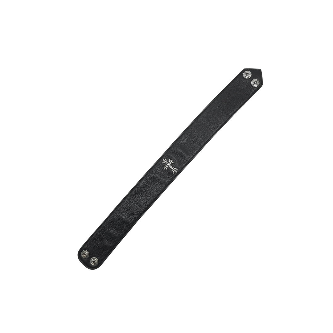 Chrome Hearts SIlver Cross Leather Choker - SHENGLI ROAD MARKET