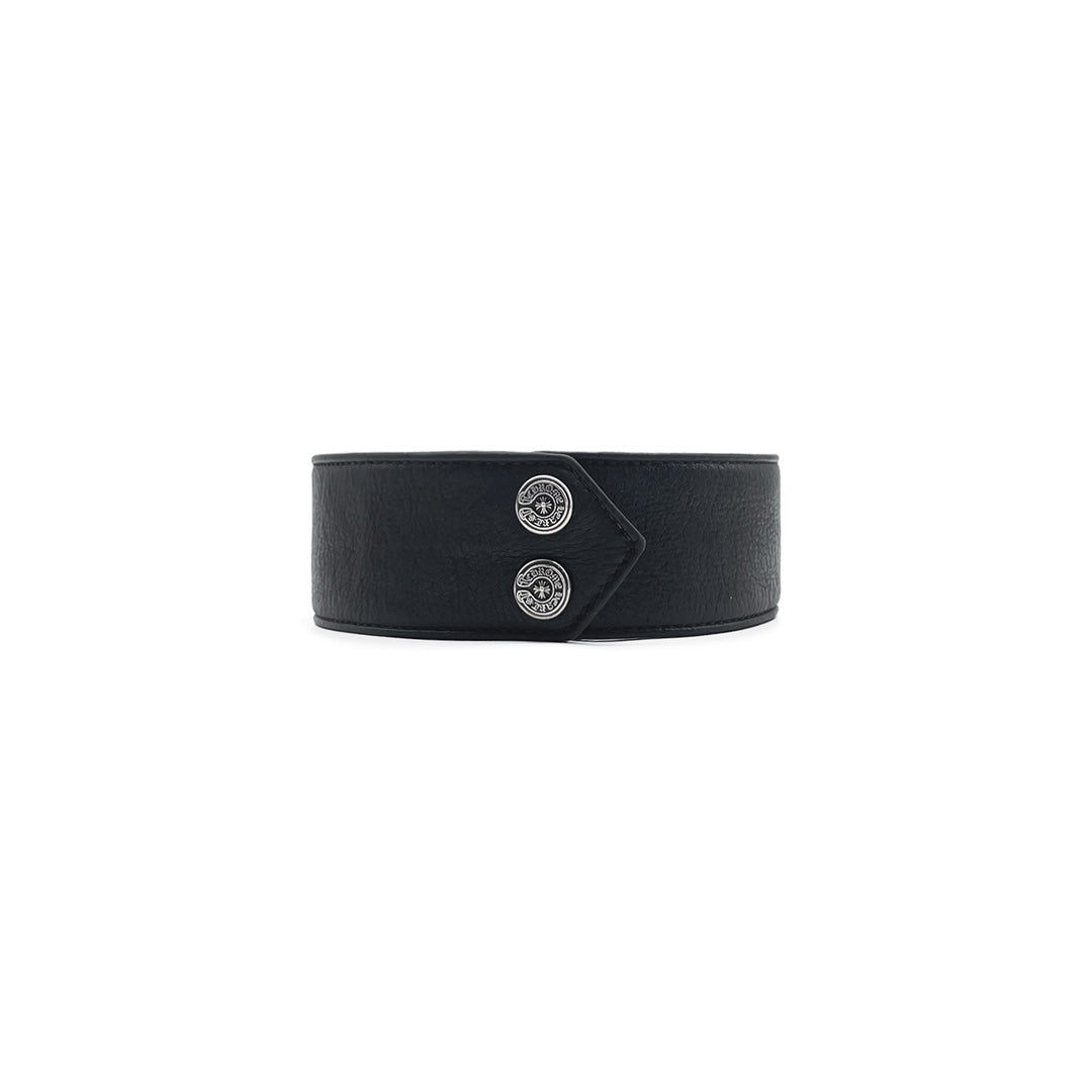 Chrome Hearts SIlver Cross Leather Choker - SHENGLI ROAD MARKET