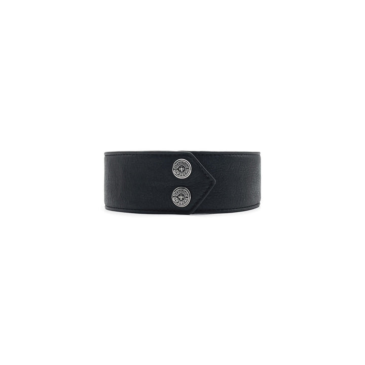 Chrome Hearts SIlver Cross Leather Choker - SHENGLI ROAD MARKET