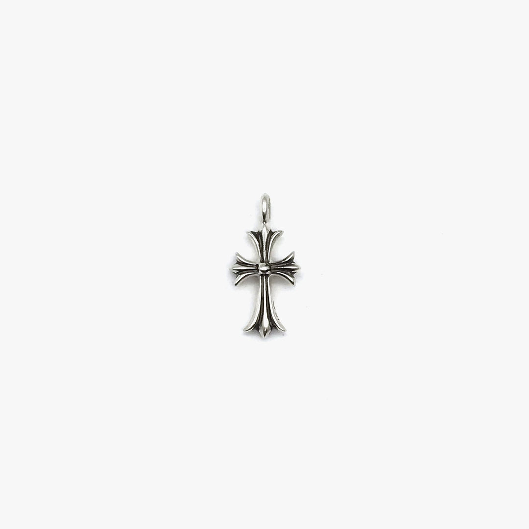 Chrome Hearts Silver Cross Pink Ruby Necklace Charm - SHENGLI ROAD MARKET