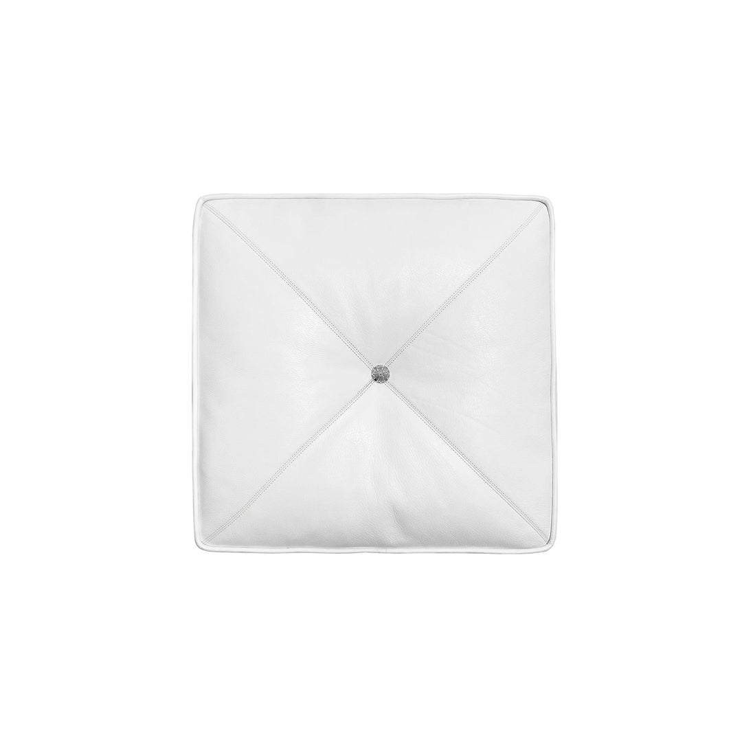 Chrome Hearts Silver Cross Zipper White Leather Pillow - SHENGLI ROAD MARKET