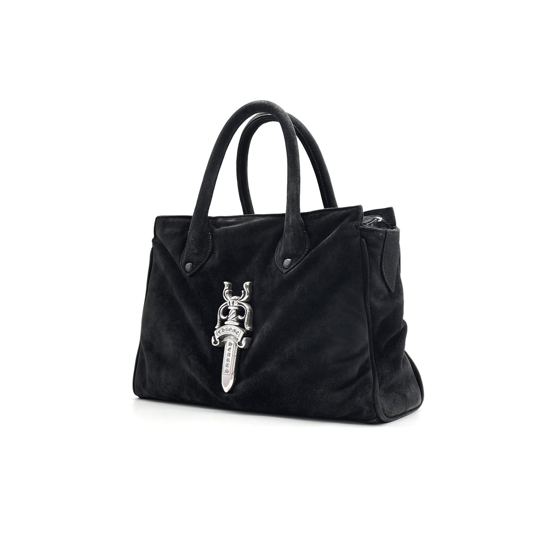 Chrome Hearts Silver Dagger Black Suede Handbag - SHENGLI ROAD MARKET