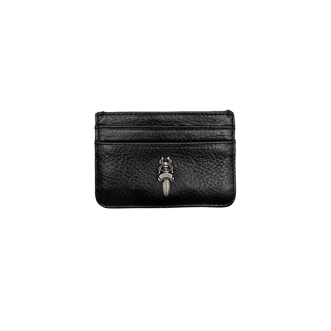 Chrome Hearts Silver Dagger Scroll Black Card Holder - SHENGLI ROAD MARKET