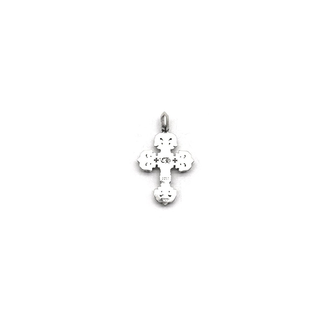 Chrome Hearts Silver Diamonds Filigree Cross Necklace Charm - SHENGLI ROAD MARKET