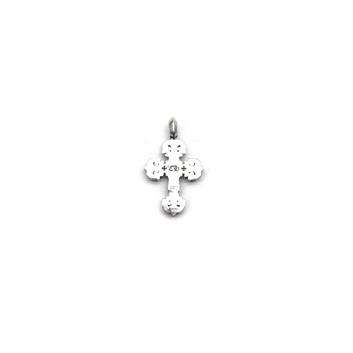Chrome Hearts Silver Diamonds Filigree Cross Necklace Charm - SHENGLI ROAD MARKET