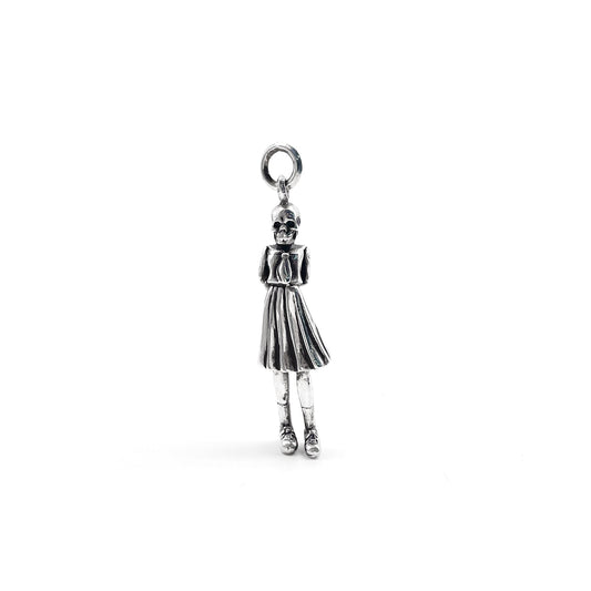 Chrome Hearts Silver Foti Exclusive Skull in Dress Necklace Pendant - SHENGLI ROAD MARKET