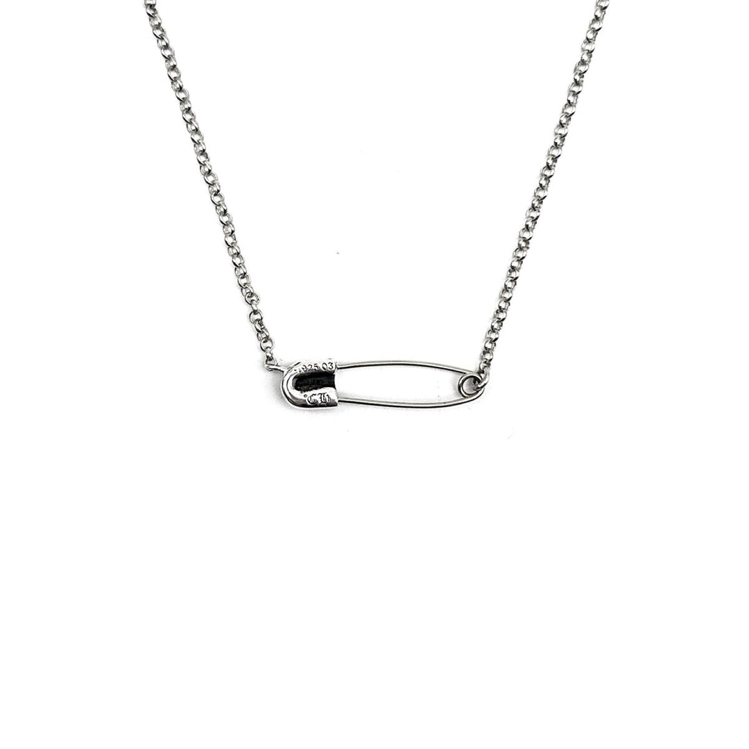 Chrome Hearts Silver Pin Clip Single Diamond Roll Chain Necklace - SHENGLI ROAD MARKET