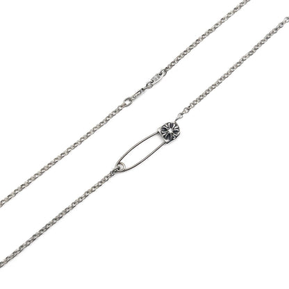 Chrome Hearts Silver Pin Clip Single Diamond Roll Chain Necklace - SHENGLI ROAD MARKET