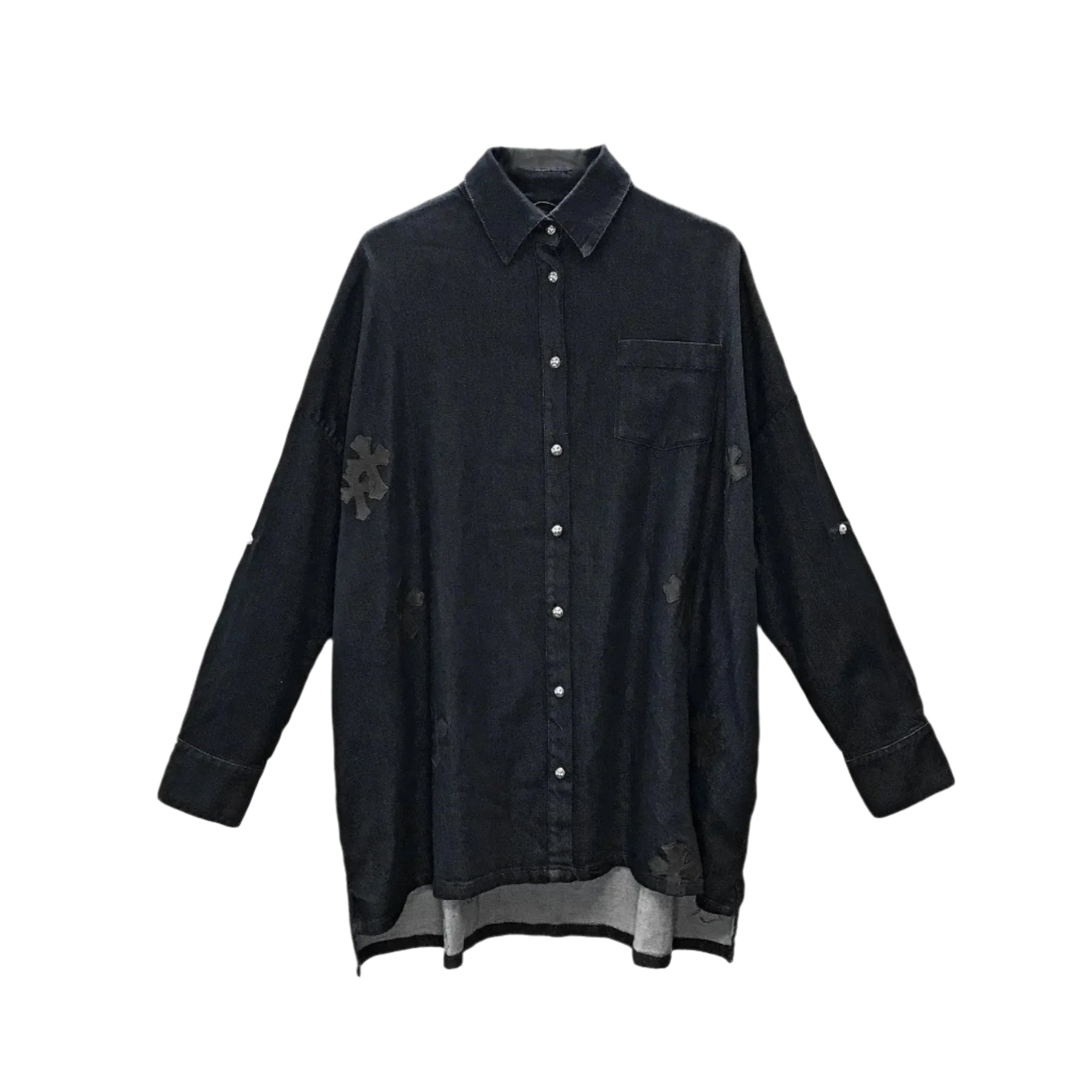 お好み焼き　Chrome Hearts 長袖シャツ 黒 1_szzq.jpg