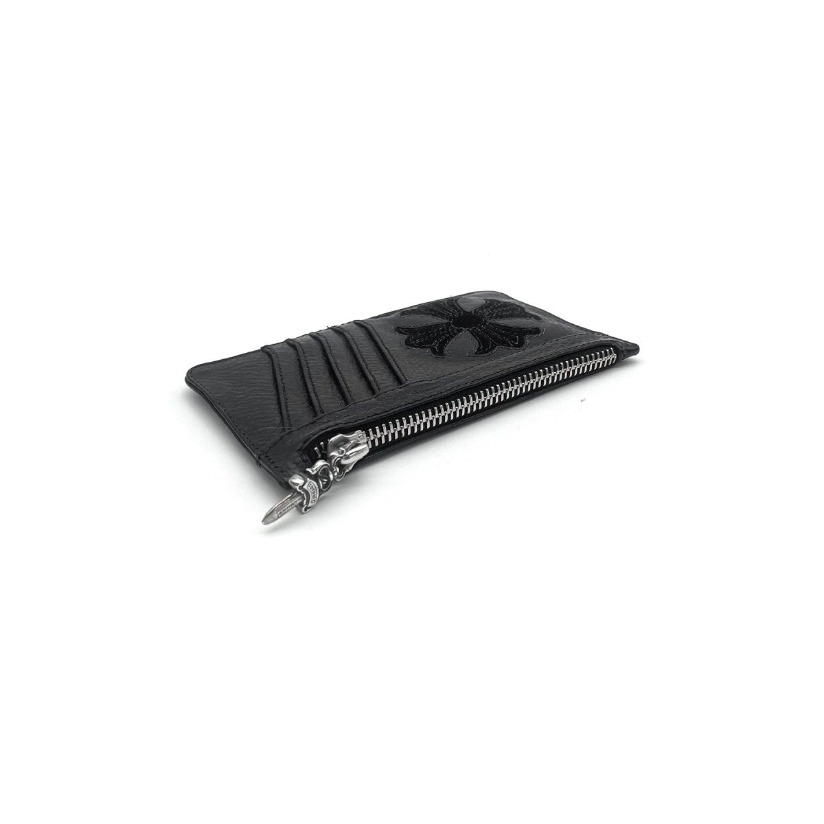 Chrome Hearts Suede Cross Patch Silver Dagger Card Holder Chrome Hearts Suede Cross Patch Silver Dagger Card Holder