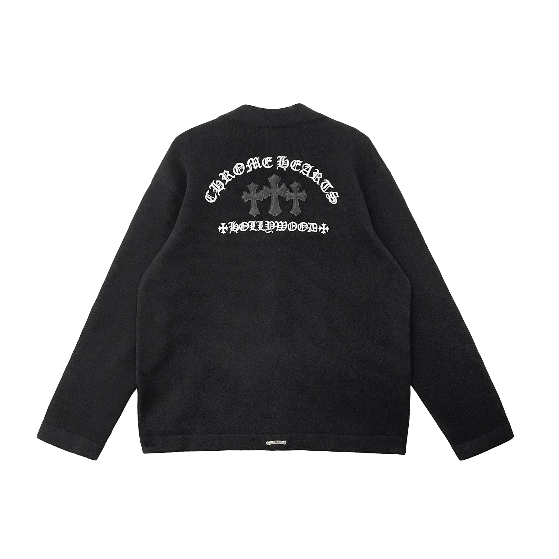 Chrome Hearts Triple Cross Leather Patch Cashmere Sweater - SHENGLI ROAD MARKET