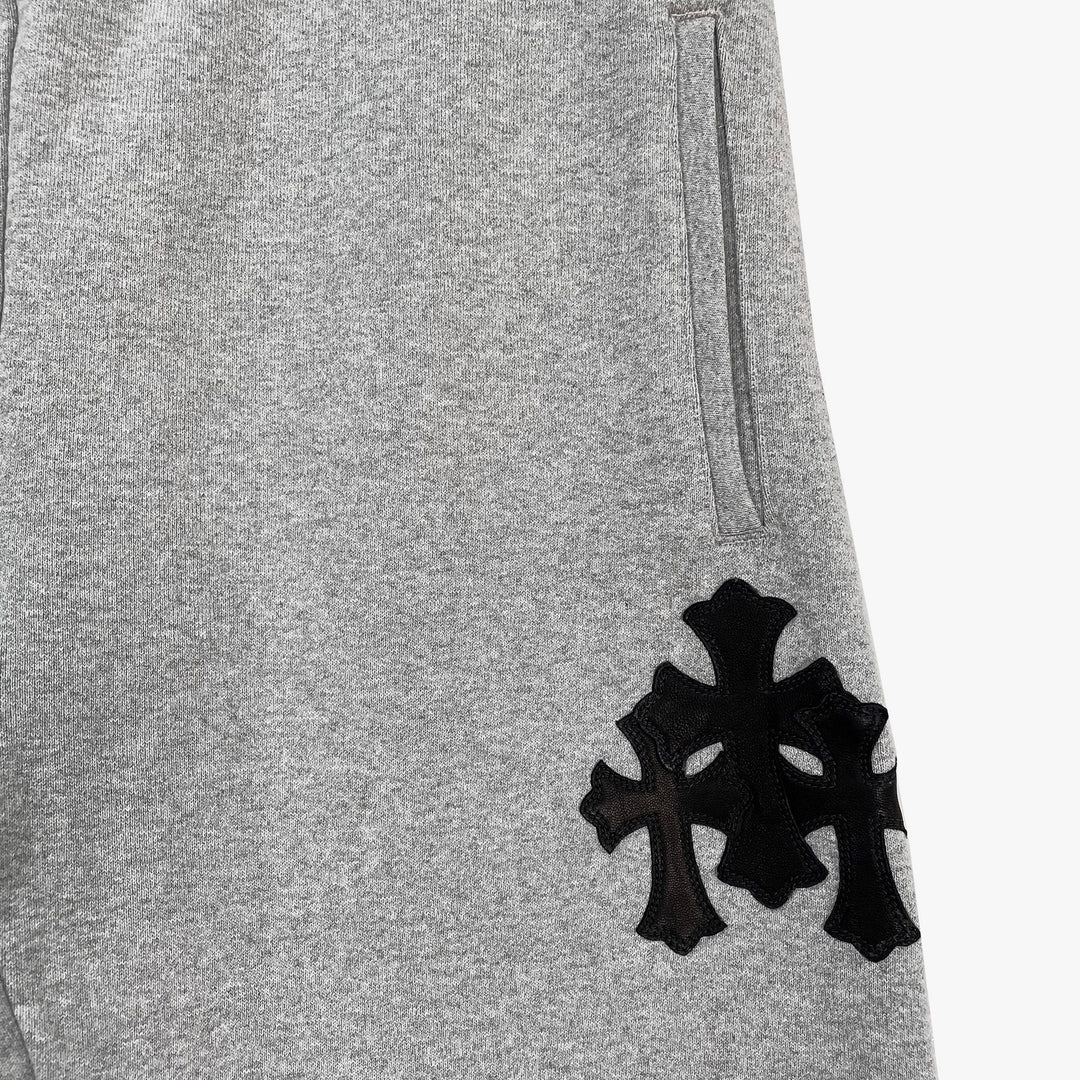 Chrome Hearts Triple Leather Cross Grey Sweatpants - SHENGLI ROAD MARKET