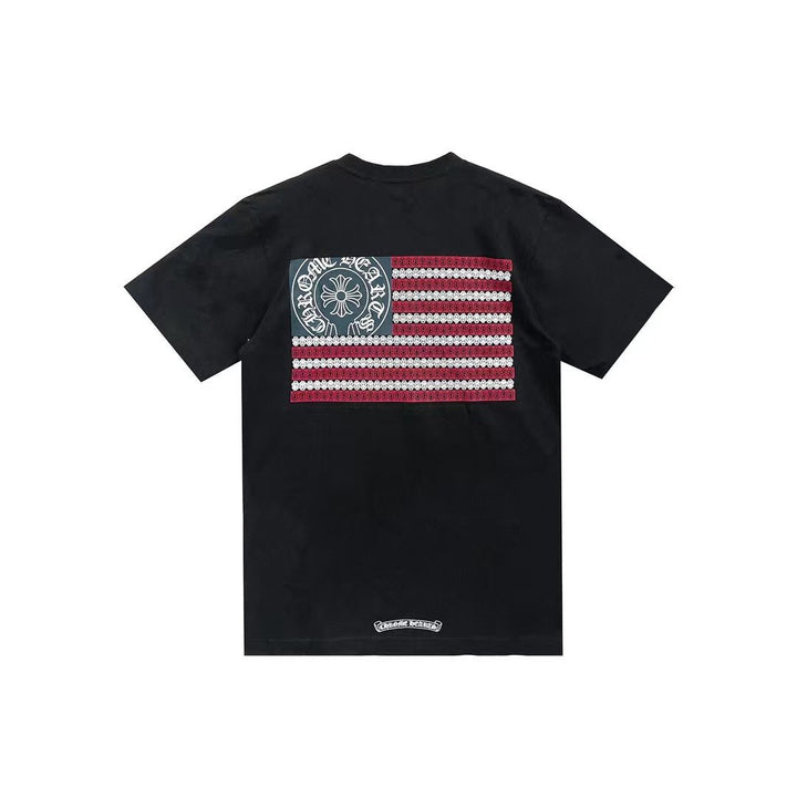 Chrome Hearts USA Flag Cross Logo Short Sleeve Tee - SHENGLI ROAD MARKET