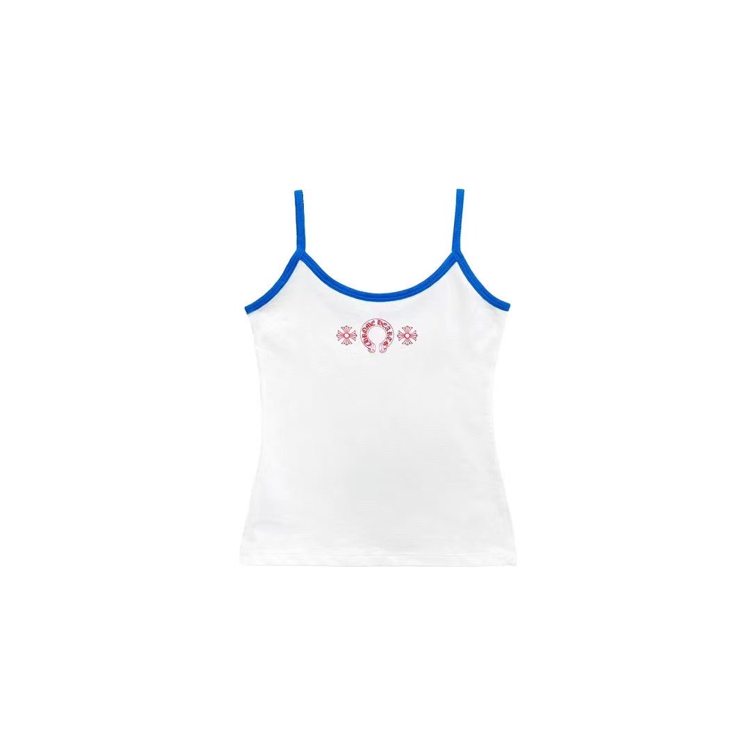 Chrome Hearts White & Blue Horseshoe Logo Tank top - SHENGLI ROAD MARKET