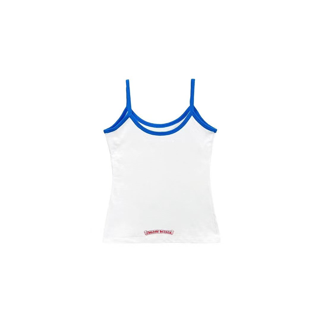 Chrome Hearts White & Blue Horseshoe Logo Tank top - SHENGLI ROAD MARKET