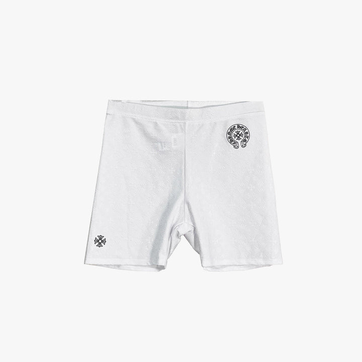 Chrome Hearts White Horseshoe Logo Biking Shorts - SHENGLI ROAD MARKET