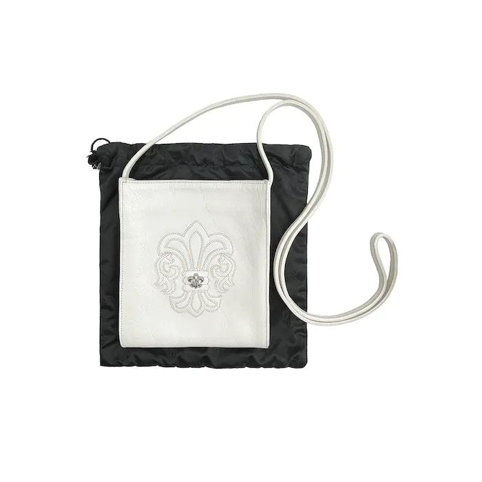 Chrome Hearts White Leather SIlver Fleur Crossbody Bag - SHENGLI ROAD MARKET
