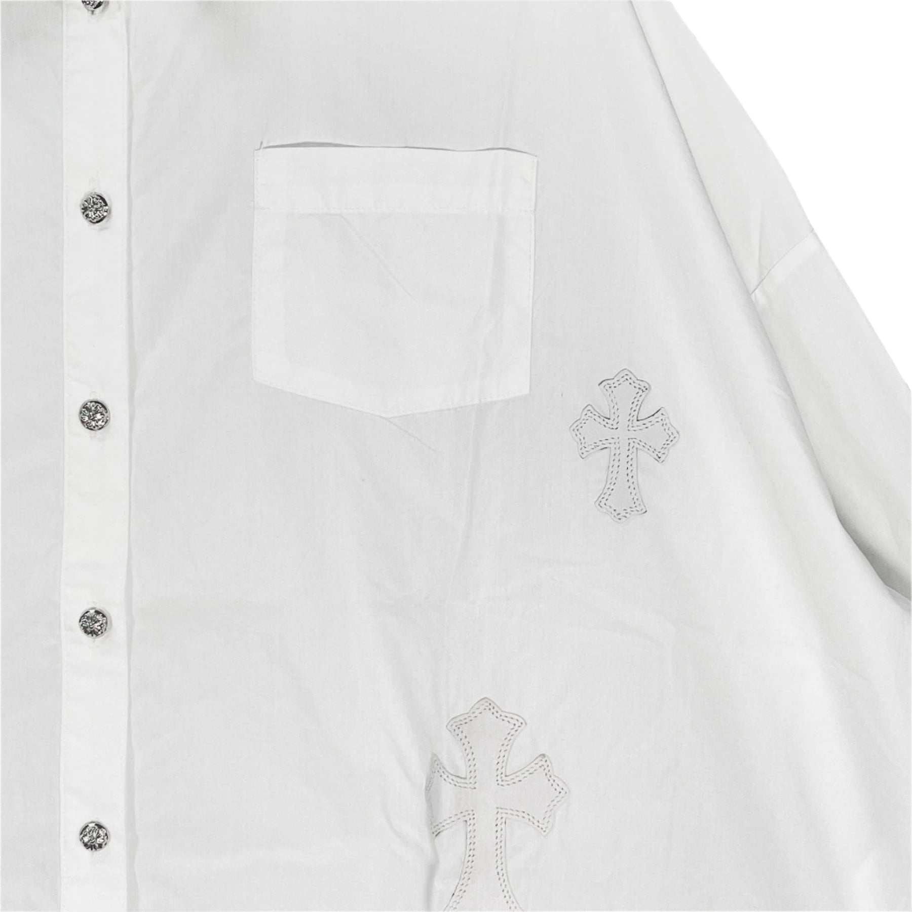 Chrome Hearts White Patent Leather Cross Relax fit Shirt