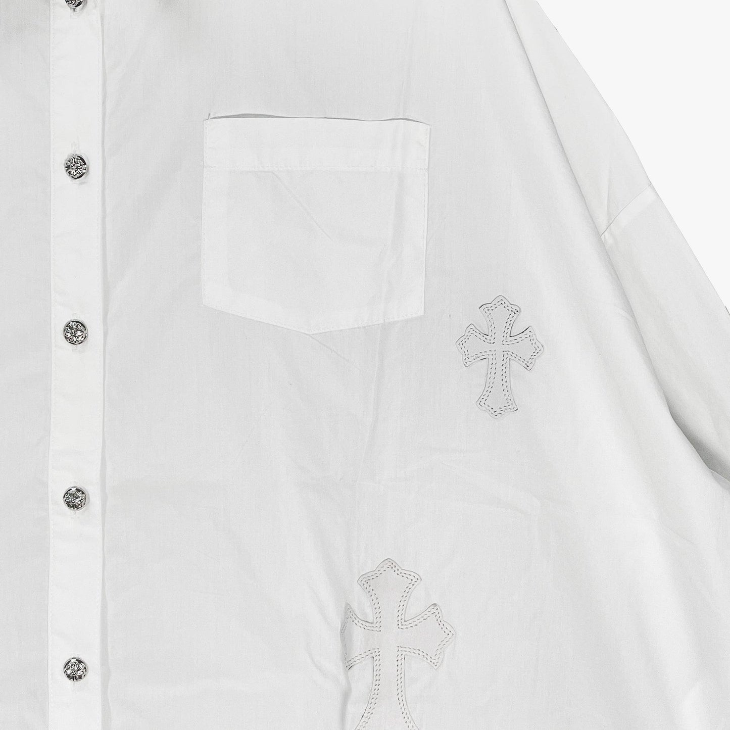 Chrome Hearts White Patent Leather Cross Relax fit Shirt - SHENGLI ROAD MARKET