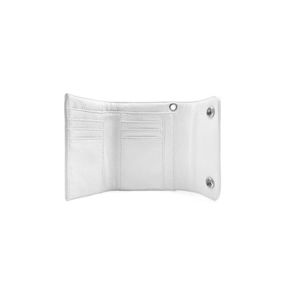 Chrome Hearts White Silver Buttons Folded Wallet Card Holder - SHENGLI ROAD MARKET