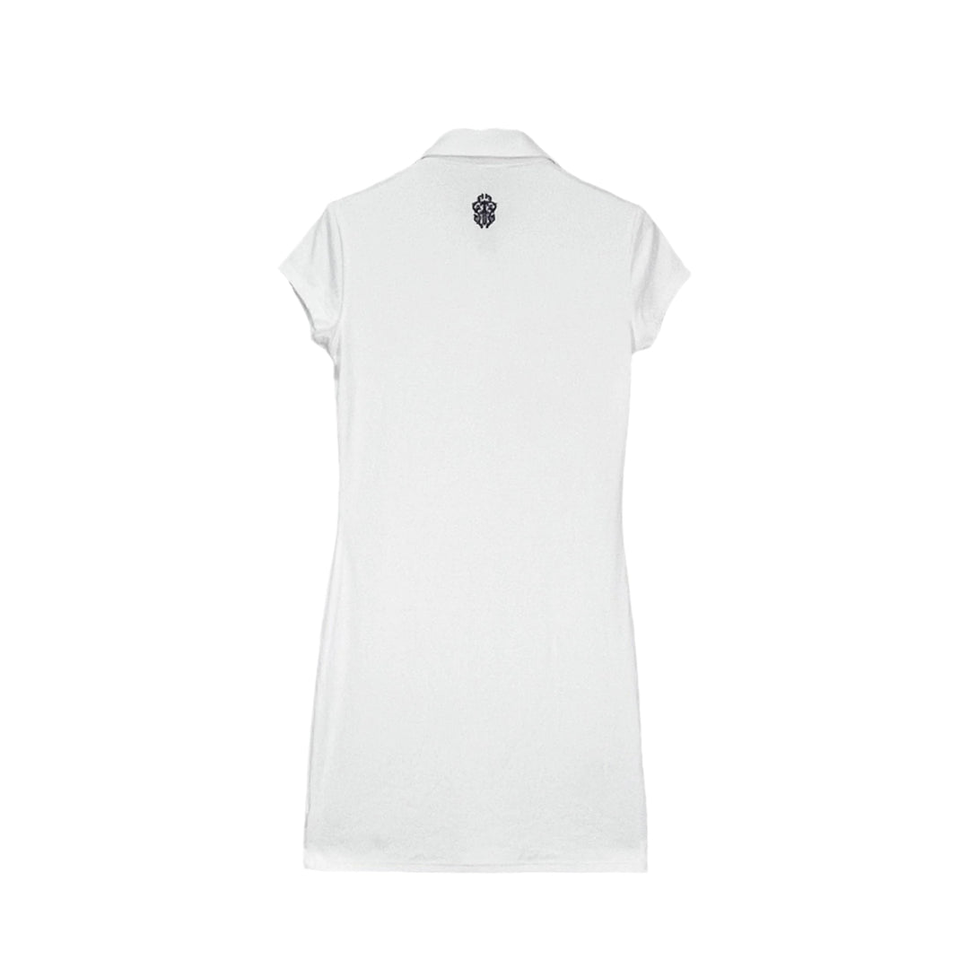 Chrome Hearts White Slim Dress with Silver Buttons - SHENGLI ROAD MARKET