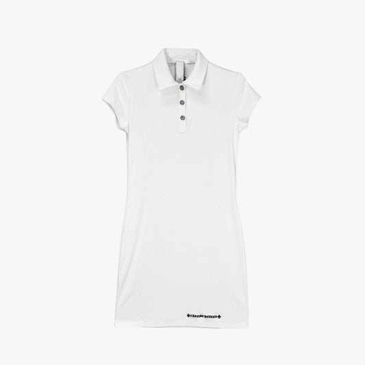 Chrome Hearts White Slim Dress with Silver Buttons - SHENGLI ROAD MARKET