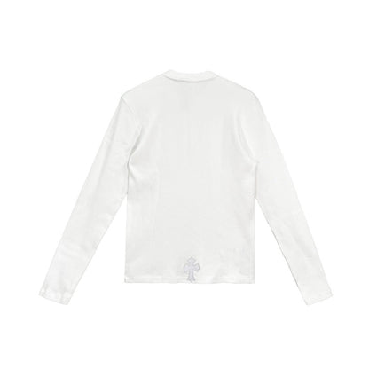 Chrome Hearts White Thermal Leather Cross Patch Long Sleev Tee - SHENGLI ROAD MARKET