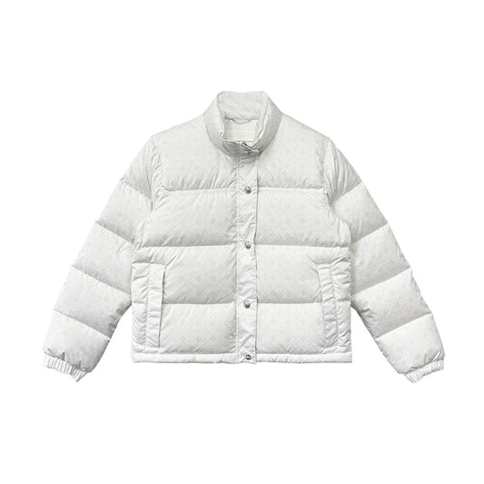 Chrome Hearts Women's White Tonal Monogram Cross Pattern Puffer Jacket - SHENGLI ROAD MARKET