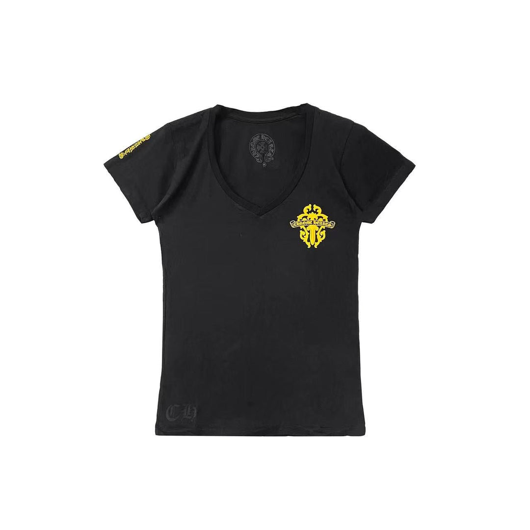 Chrome Hearts Yellow Dagger Logo Short Sleeve Tee - SHENGLI ROAD MARKET