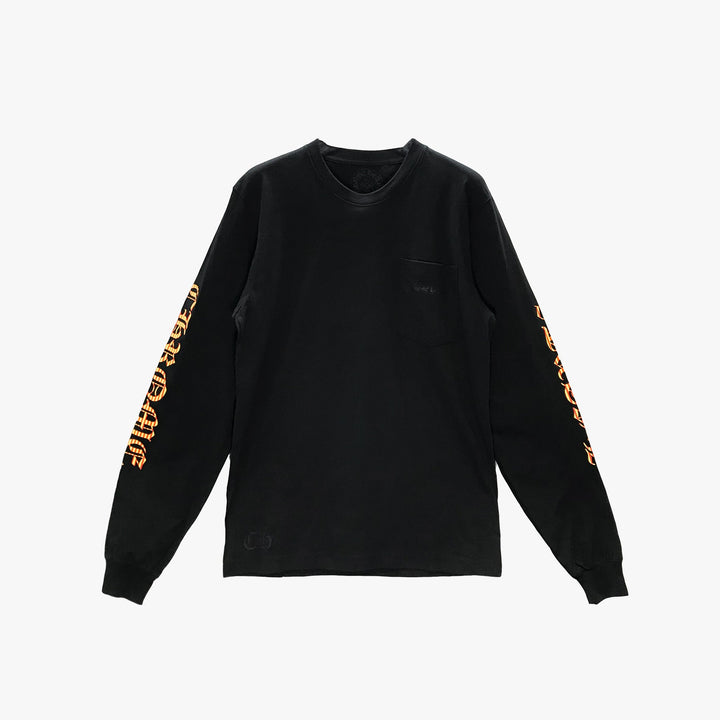 Chrome Hearts Yellow Dagger Script Logo Long Sleeve T-Shirt - SHENGLI ROAD MARKET