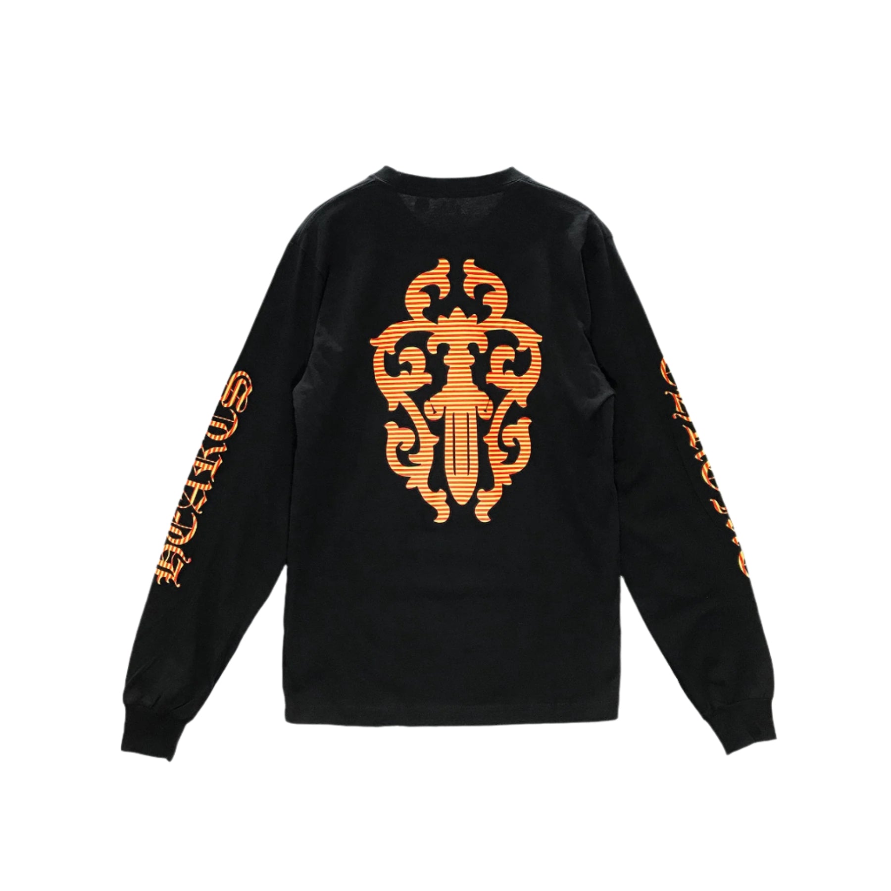 Chrome Hearts Yellow Dagger Script Logo Long Sleeve T-Shirt