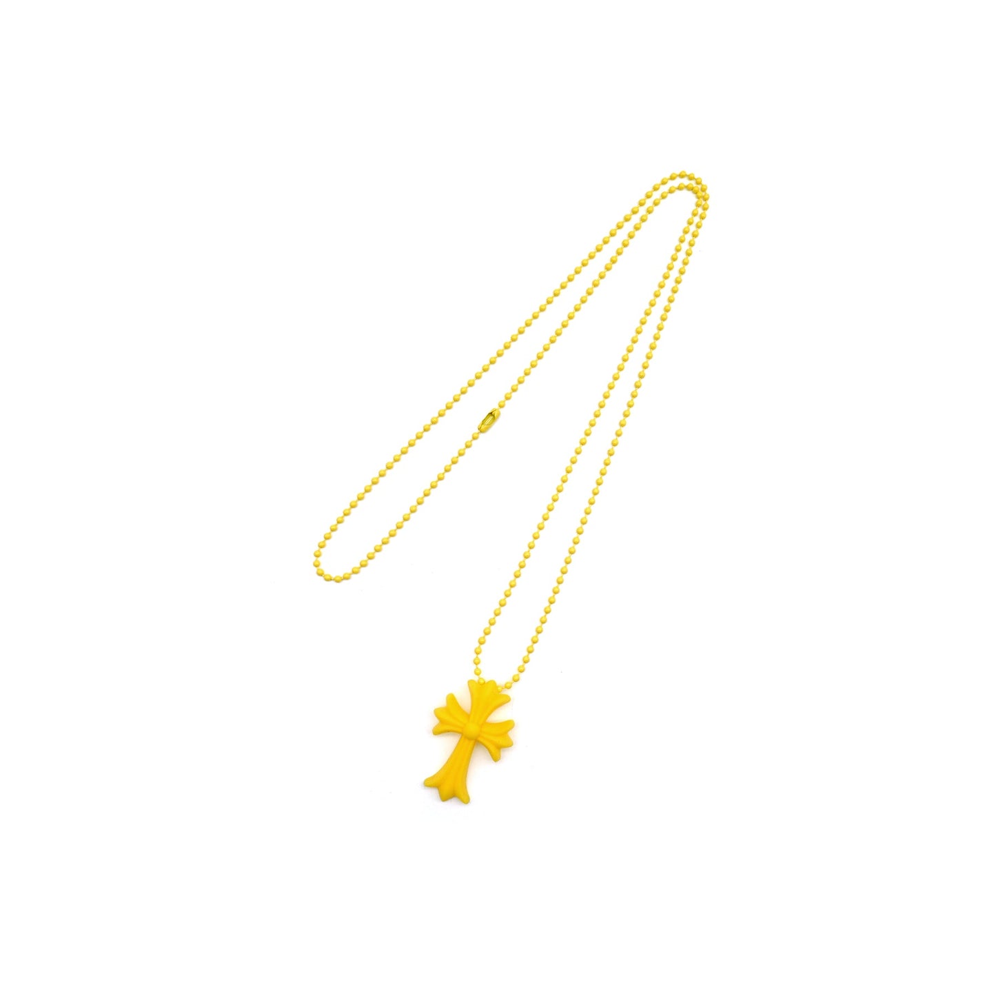 Chrome Hearts Yellow Resin Cross Pendant Ball Chain Necklace - SHENGLI ROAD MARKET